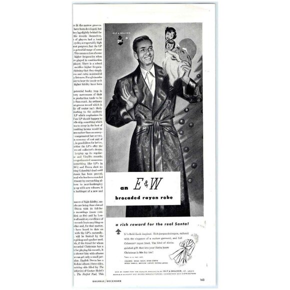 1948 Print Ad Ely & Walker E&W Brocade Rayon Robe Rich Reward For The Real Santa - Picture 2 of 4